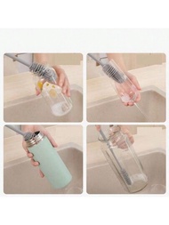 1入組長柄矽膠瓶刷，適用於真空瓶、玻璃杯及家用清洗
