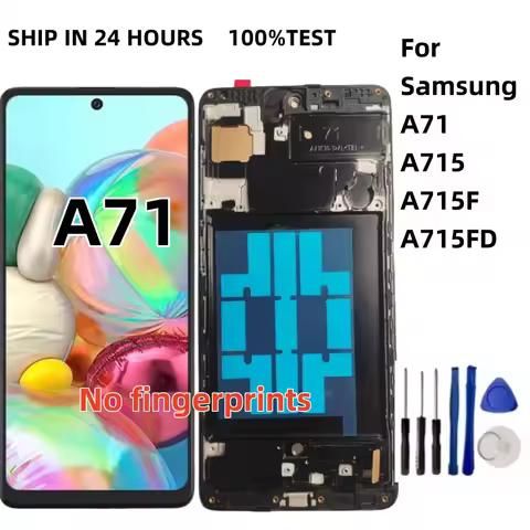 High quality A71 For Samsung Galaxy A71 A715 A715F A715FD LCD Display Digital Touch Screen with Fram