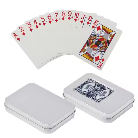Playing Card Box Trading Card Case Card Storage Can Card Organizer Card Case Empty Metal Storage Box