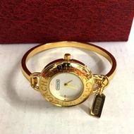 Stainless Steel Bangle Watch in Gold Tone