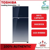 [MELAKA] TOSHIBA 661L Fridge Auto Ice Maker Refrigerator GR-AG66MA BLUE