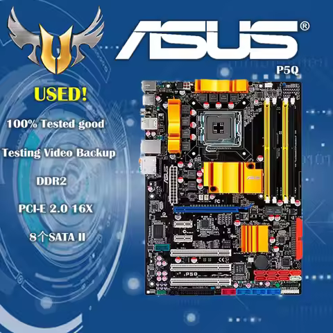 ASUS P5Q LGA 775 DDR2 RAM 16GB USB2.0 SATA2 P45 NON-integrated Desktop motherboard