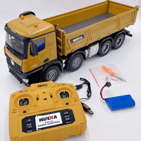 Huina 1536/1538 Remote Control Dump Truck 1 ：14 Large Size 26 Channel 8 Wheel Heavy Duty Constructio