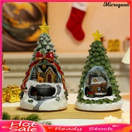 [MIC]☃Christmas Tree Village Lighted Figurine with Spinning Santa Train Plays 8 Holiday Carols Hand-