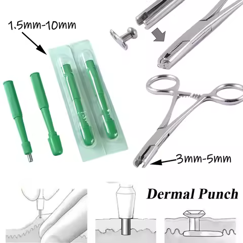 Disposable Biopsy Dermal Punch For Skin Dermal Anchor Holding Tube Tool Pliers Surgical Steel Profes