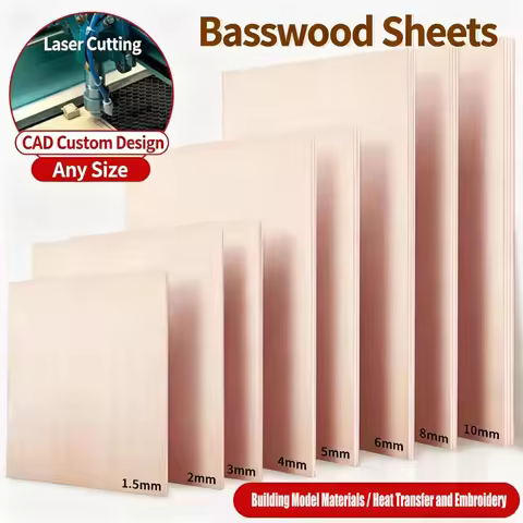 Basswood Board Thickness 1.5mm/2mm/3mm/4mm/5mm-10mm Model Craft Sheet Material for DIY Model Buildin