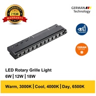 LED Rotary Grille Magnetic Track Light Black 6W/12W/18W Day/Cool/Warm Ceiling Track Light