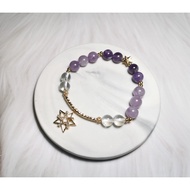Amethyst and Clear Quartz bracelet 紫水晶+白水晶 手链 #Crystal Bracelet 水晶手链