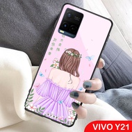 Softcase Glass Kaca Vivo Y21 2021 - J84 - Casing Hp Vivo Y21 2021 - Pelindung hp Vivo Y21 2021 - C