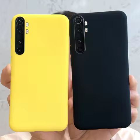 For Xiaomi Mi Note 10 Lite Case 6.47" Yellow Black Color Soft Funda Slim Back Cover For Xiaomi Note 
