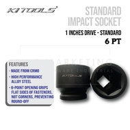 【1" x 36mm - 57mm】KI TOOLS IMPACT SOCKET 1 INCH DR. STD. LENGTH – 6PT / BOX SOCKET