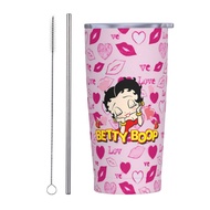 Betty Boop Coffee แก้วพร้อมหลอด20 Oz PS ด้านใน304 201นอก