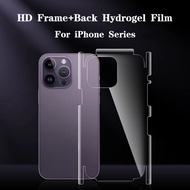 For iPhone Air 17 16 15 14 13 12 11 Pro Max X XR XS MAX 7 8 Plus HD Front+Frame Back Frame Hydrogel 