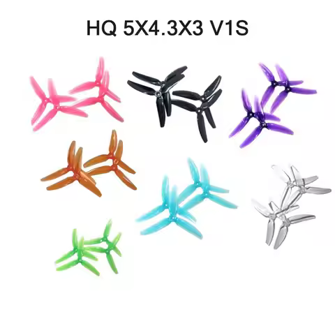 2 Pairs HQProp HQ5X4.3X3 V1S 5-inch FPV Racing Drone Propeller 3-Blade Prop 2 Pairs Per Bag