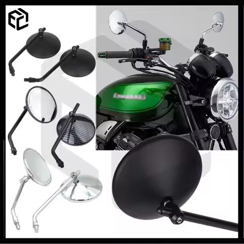 For Z900RS W800 Anti-Glare Rearview Mirror Retro Side Mirror For Kawasaki W230 Eliminator 400 Z650RS