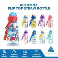 Autumnz Cartoon Printed Spill Proof Flip Top Straw Water Bottle for Kids 350ml 500ml 650ml