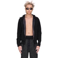 Jacket Zipper Beuter Black Paneled Riversible Hoodie