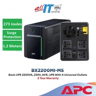 APC BX2200MI-MS Back-UPS 2200VA, 230V, AVR, Uninterruptible Power Supply With 4 Universal Outlets an