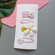 Half Angel Daisy Aloha Baby Hair Clip Set 4PCS Girls Hair Accessories Flower Snap Clips Toddler Hair
