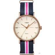 TIMEX TW2P91500 Unisex Analog Watch Weekender Fairfield 37mm Slip-Thru Nylon Strap Blue Pink *Origin