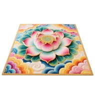 Lotus Area Rug Non-slip Washable Flower Indoor Floor Mat Chinese Style Lotus Carpet Living Room Bedr