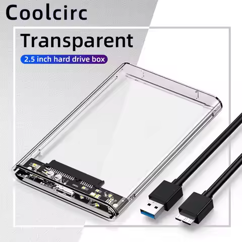 2.5 inch HDD SSD Case USB 3.0 Transparent HDD Enclosure External Hard Drive Disk Case for PC Laptop 