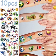 10 Sheets Football Tattoo Sticker Waterproof Face Fun Sticker L7O7