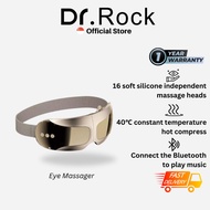Dr.Rock Warm Eye Massager, Visible Lens, Hot Compress Smart 3D Portable Massager, Heating/ Bluetooth