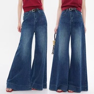 S~5XL blue denim pants retro loose straight baggy jeans pants wide leg mopping trousers korean pants