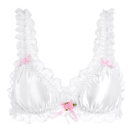 Sissy Frilly Lace Fitted Satin Bralette