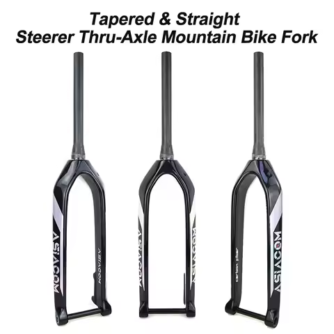 Full Carbon Fiber Mountain Bike Fork Tapered Tubes 29-inch/27.5-inch 15mm Straight Rigid Fork for En