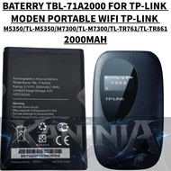 TP-LINK BATERRY TBL-71A2000 2000MAH COMPATIBLE TP-LINK M5350/M7300/TL-M5350/M7300/TR761/TR861 BATERR