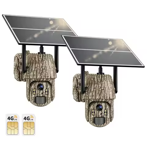 2Pack Cellular Trail Camera 3rd Generation 4G LTE with Solar Panel Live Video Game Camera Include SI