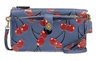 Coach Noa Pop Up Messenger With Cherry Print Blue Red Leather Bag NEW