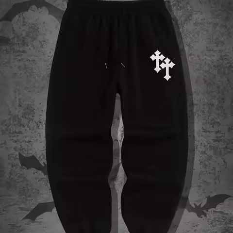 Harajuku Hip Hop Pants Printed Pattern Slimming Men's Y2K Gothic Casual Fashion Sports Street Couple