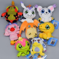 10CM 8Style Anime Digimon Plush Pendant Agumon Gabumon Tailmon Tentomon  Keychain Keyring Plush To