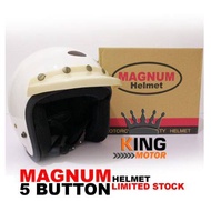 MAGNUM 5 BUTTON HELMET (WHITE)