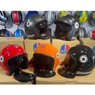 SGV STAR OPEN FACE DOUBLE VISOR HELMET 3 BUTTON HELMET (WITH SUN GLASS)