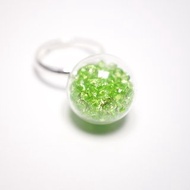 A Handmade 翠綠色水晶玻璃球戒指