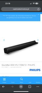 (80%NEW) Philips Soundbar / Speaker HTL1190B/12