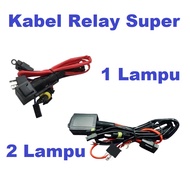 Kabel Relay Super Lampu HID Projector Biled Projie LED Motor Mobil H4 1 Lampu dan 2 Lampu