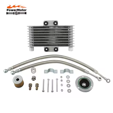 Motorcycle Oil Cooler Radiator Kit for Suzuki GS GN GZ 100CC-400CC 125Ml Aluminum Engine Cooling Mot