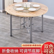 Round Table Foldable Dining Table Fir Table Solid Wood RQ6X