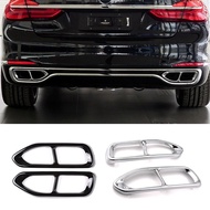 For BMW 7 Series G11 G12 16-2020 2X Rear Cylinder Exhaust Pipe Frame Cover Trim