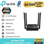 TP-Link ⚡️เร้าเตอร์ไวไฟ⚡️Archer C64 AC1200 Wireless MU-MIMO WiFi Router 4 เสาภายนอก พร้อม Beamformin