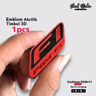 F1 acrylic Emblem with honda PGM F1 embossed logo