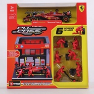 New

 Burago 1:43 2024 F1 Pit Stop Tire Change Scene For Ferrari SF24/Benz W15/Red Bull RB20/McLaren