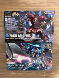 兩盒 Gundam 模型 HGBF  HG 1/144  Zaku Amazing HG 1/144 Gundam OO SKY 00 Sky