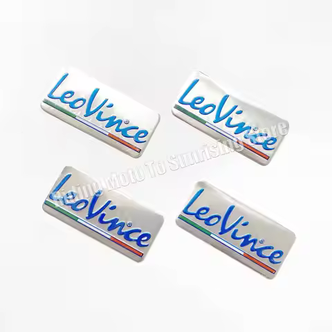 3D Aluminum Alloy Motocycle Leovince Exhaust Pipe Logo Sticker High Temperature Resistance Waterproo