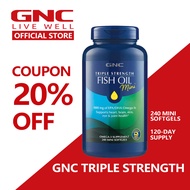 Gnc Triple Strength Fish Oil 240/120 Mini Softgels Omega3 Supplement Omega-3s Supports heart brain s